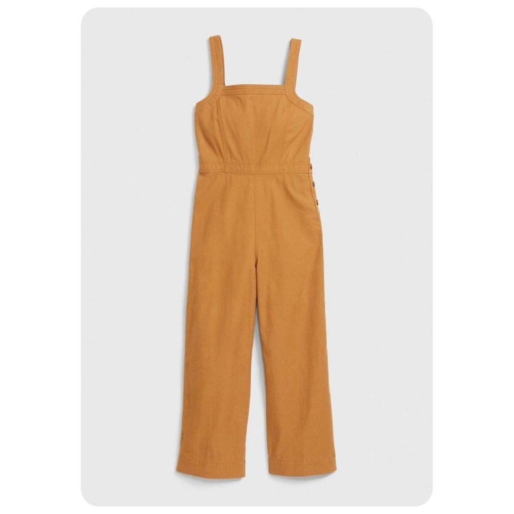 GAP Apron Jumpsuit sz 2 Tall Linen cotton EXCELLENT Condition !!